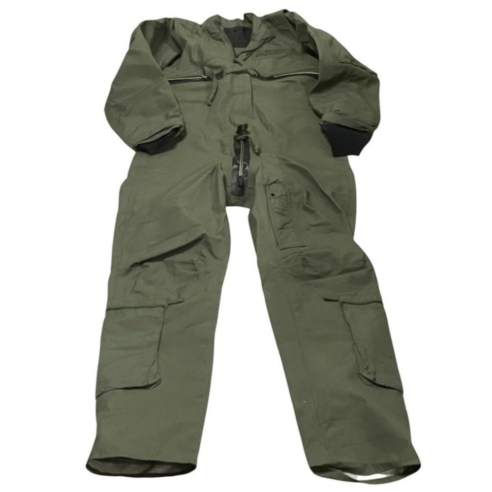 VTG Canvas Flight Suit Coveralls Military Green Jumpsuit Top Gun‎ Cosplay